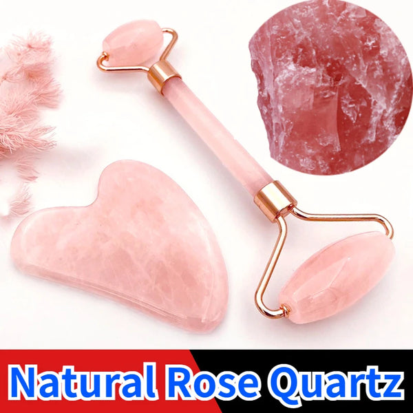 RoseGlow – Roller Quartz Rose & Gua Sha Massage Visage